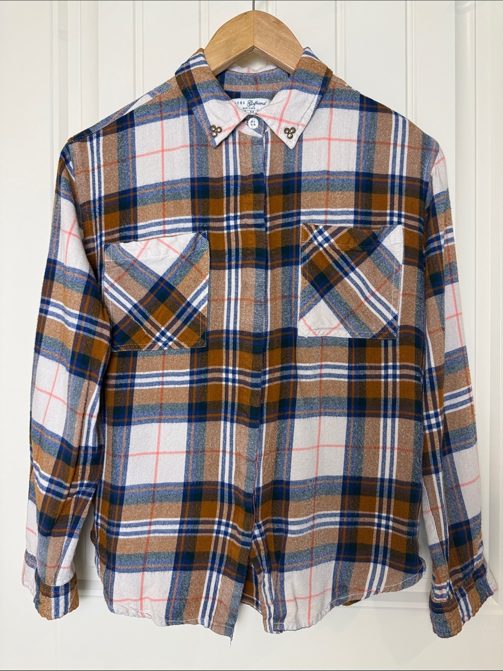 Jachs Girlfriend New York Women's M Plaid Button Up Shirt 100% Viscose